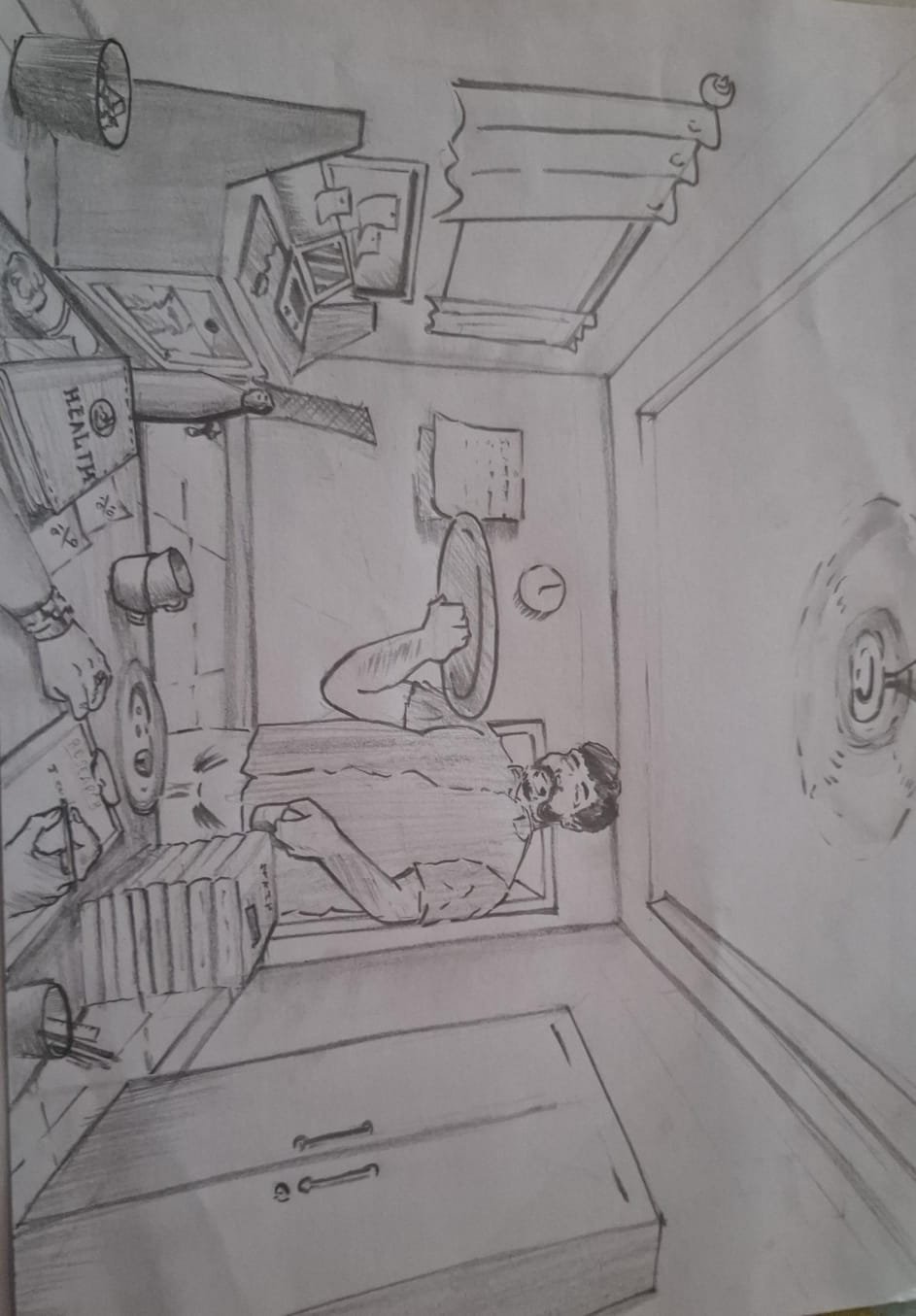 Student sketch for UCEED 2020 Part B “Sketching” by sai.