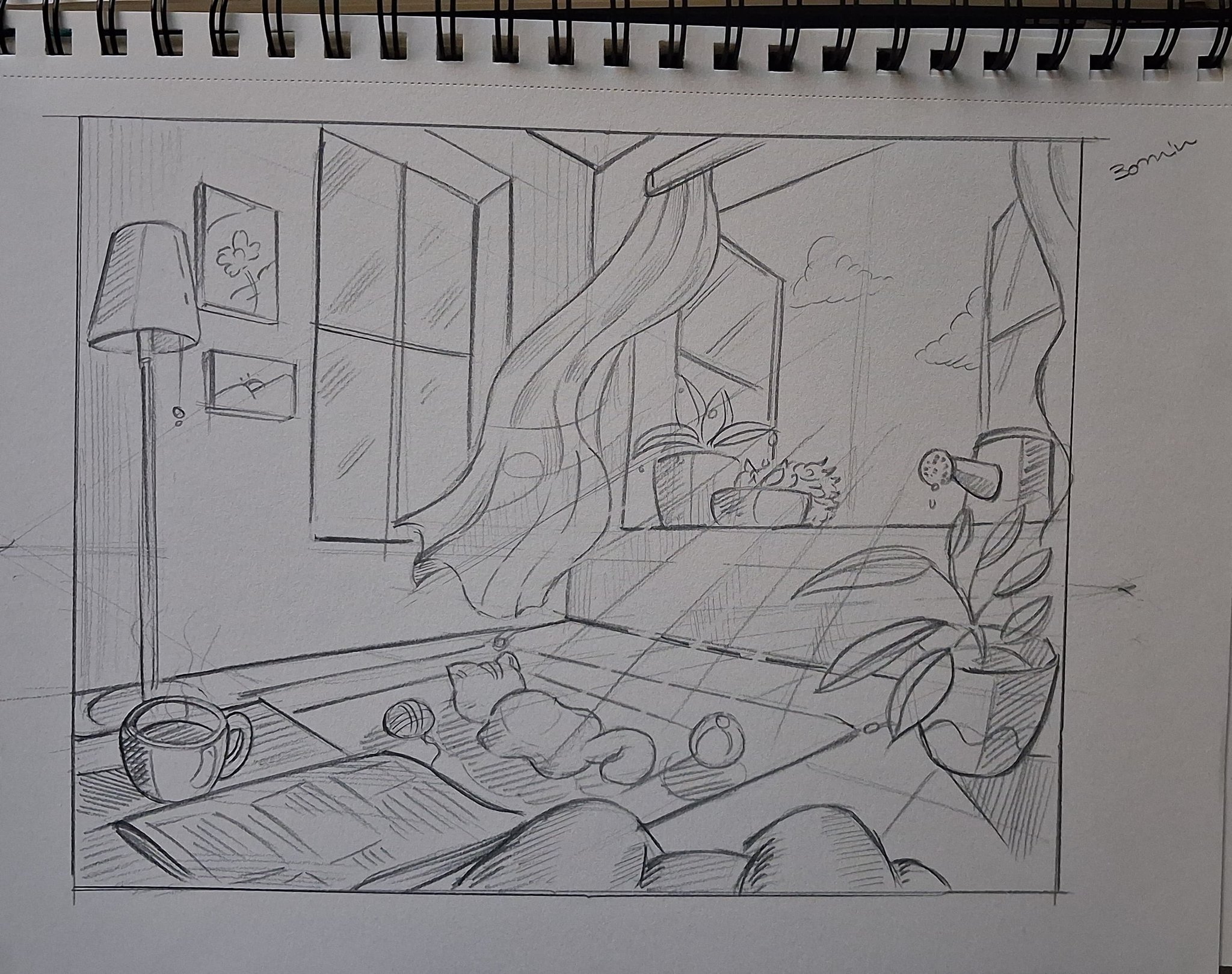 Student sketch for UCEED 2021 Part B “Sketching” by Saee s.