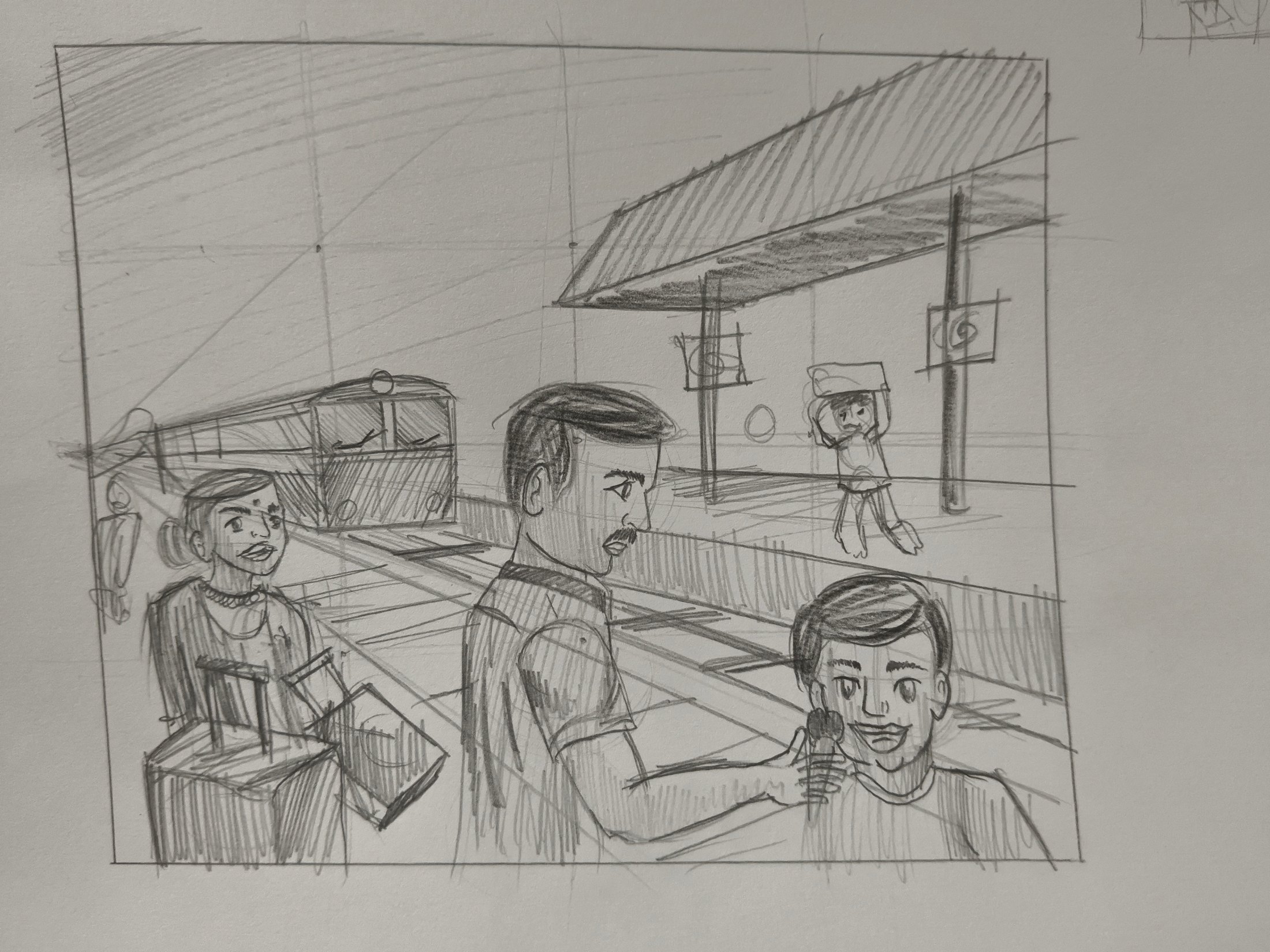 Student sketch for UCEED 2025 Part B Question 1 (Sketching) by Vihar.