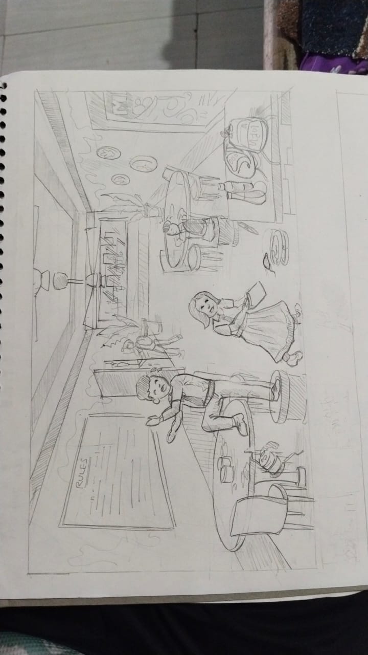 Student sketch for UCEED 2022 Part B “Sketching” by Anurag Dongardive.