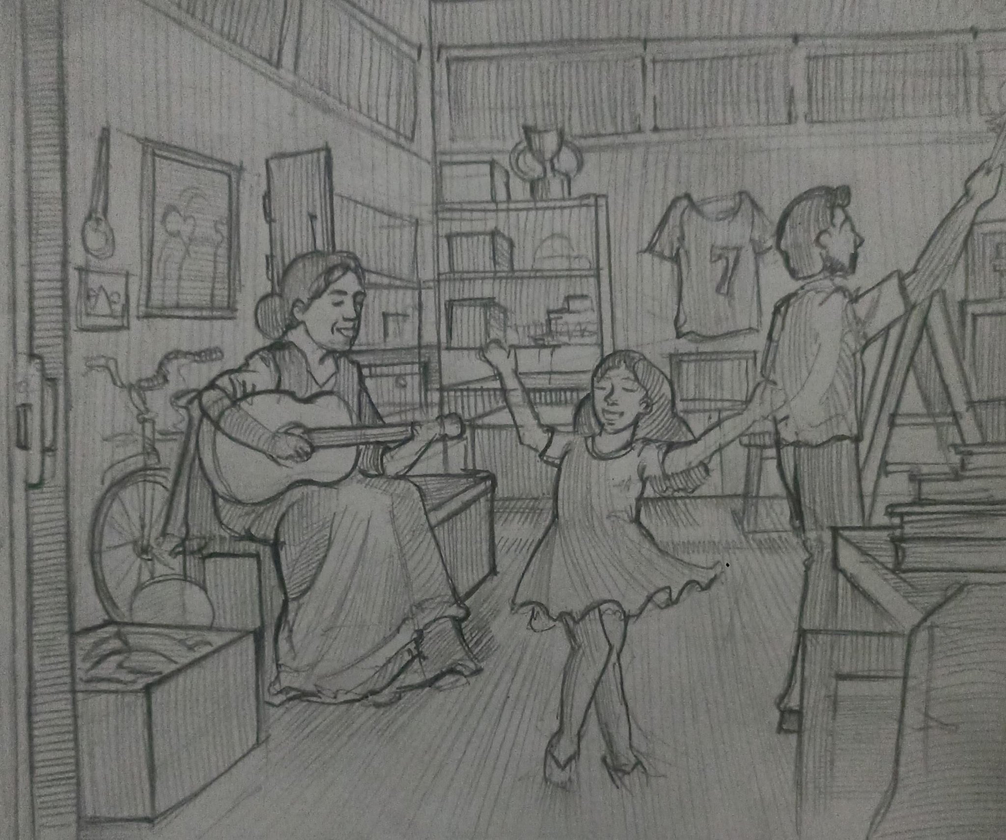 Student sketch for UCEED 2024 Part B Question 1 (Sketching) by Bloodhound.