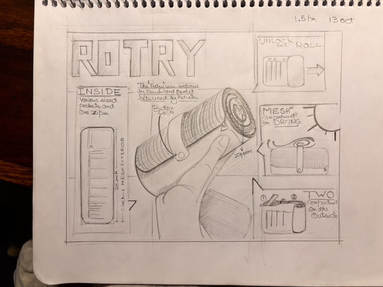 Student sketch for UCEED 2026 Part B Question 2 (Product Design) by Aarav Singh.