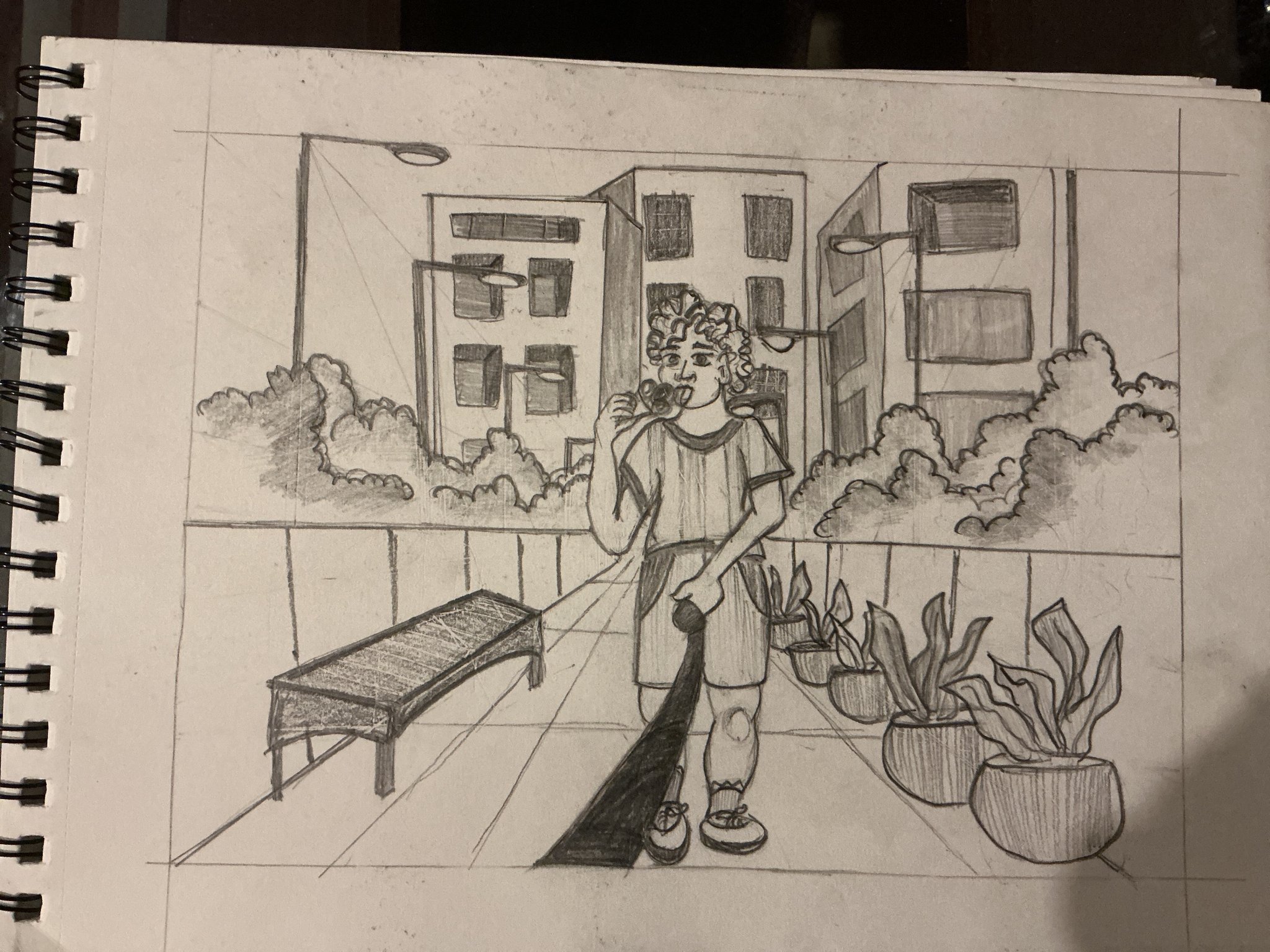 Student sketch for UCEED 2026 Part B Question 1 (Sketching).