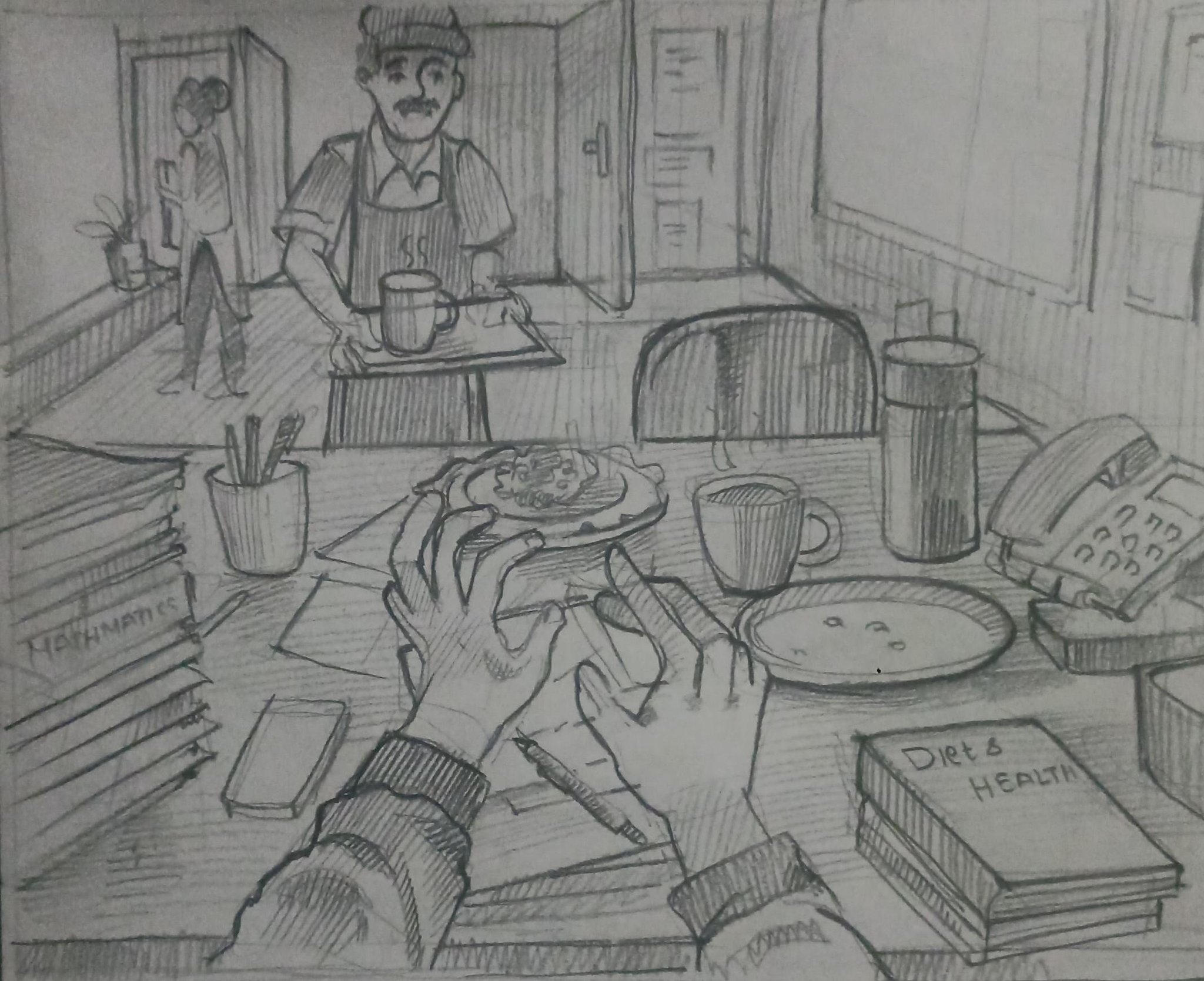 Student sketch for UCEED 2020 Part B “Sketching” by Bloodhound.