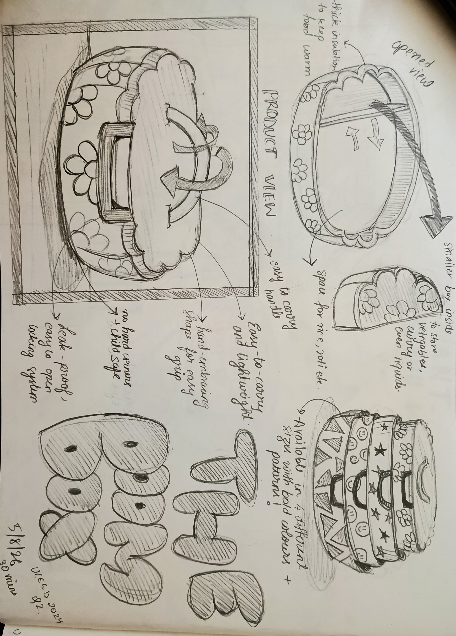Student sketch for UCEED 2024 Part B Question 2 (Product Design) by Tanmayy.