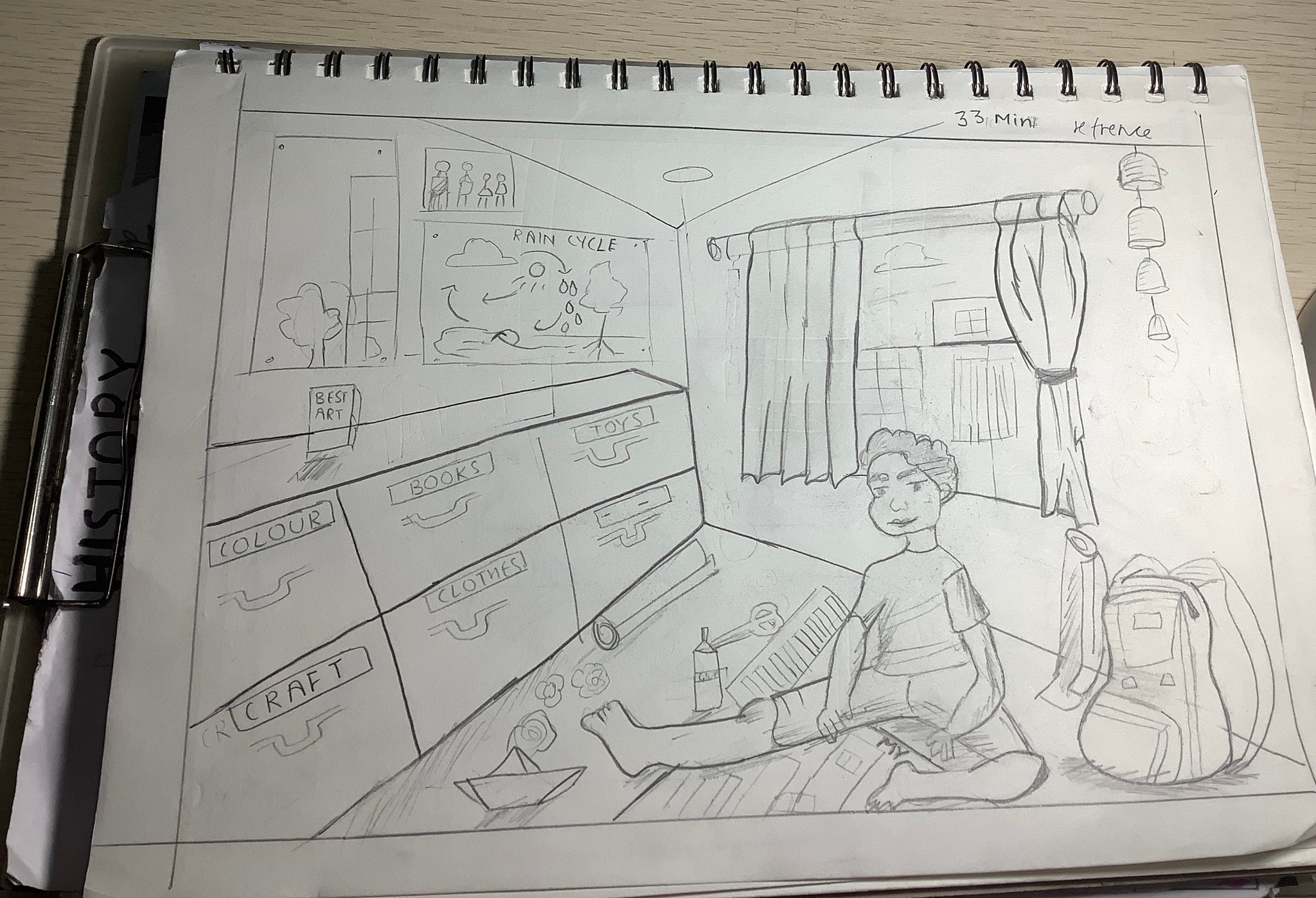 Student sketch for the practice prompt “Rohan's Art Project” by Catnoir.