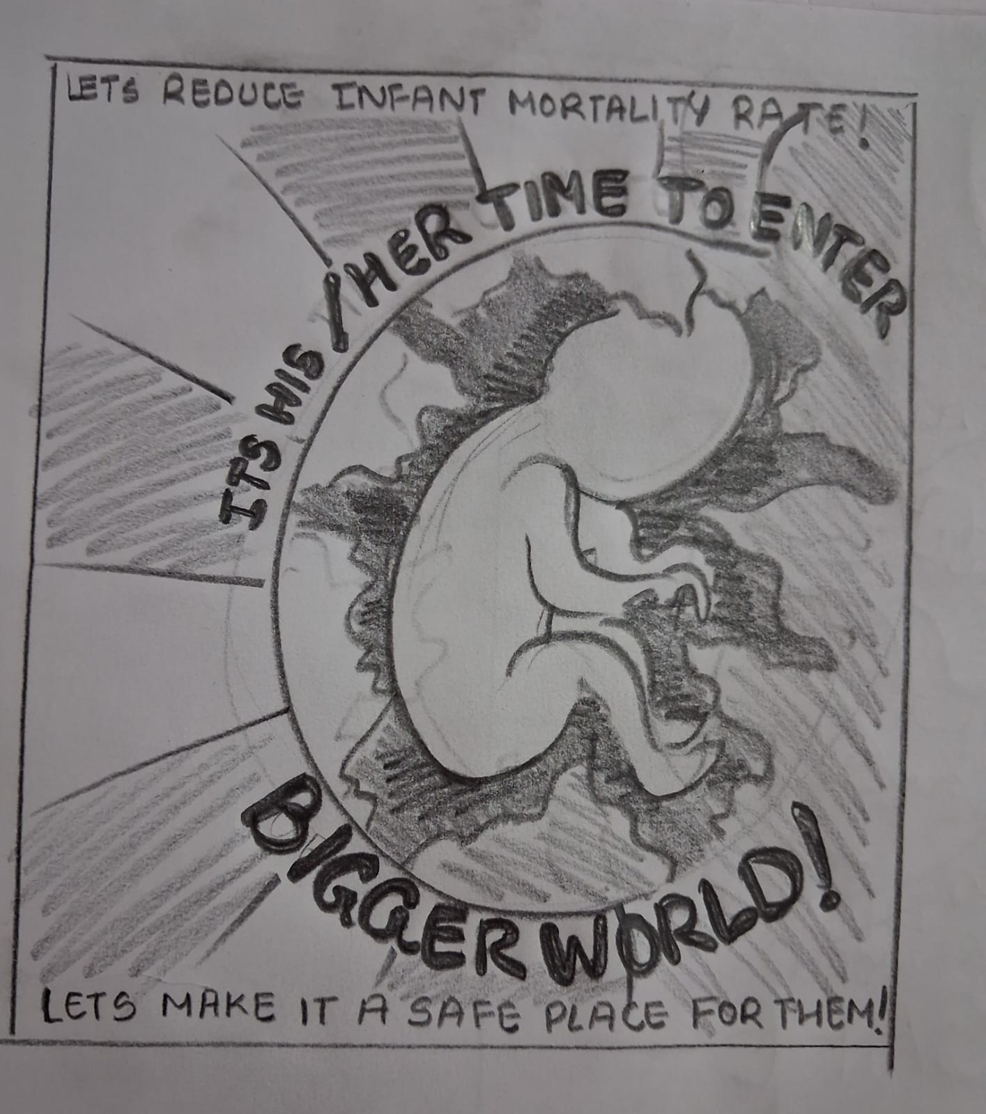Student sketch for NID 2016 Part B “Social Topics Poster” by Someone.