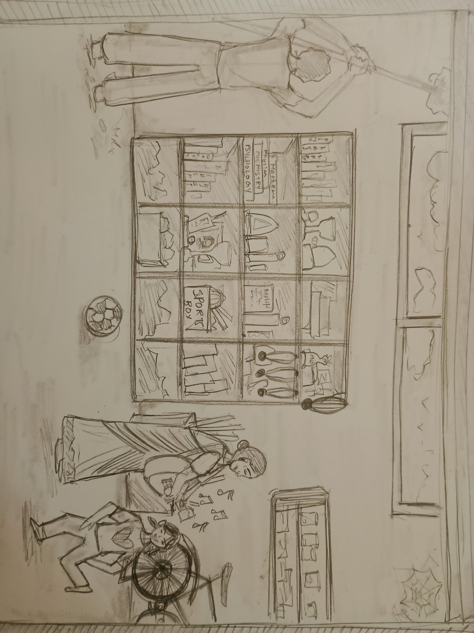 Student sketch for UCEED 2024 Part B Question 1 (Sketching) by Tanmayy.