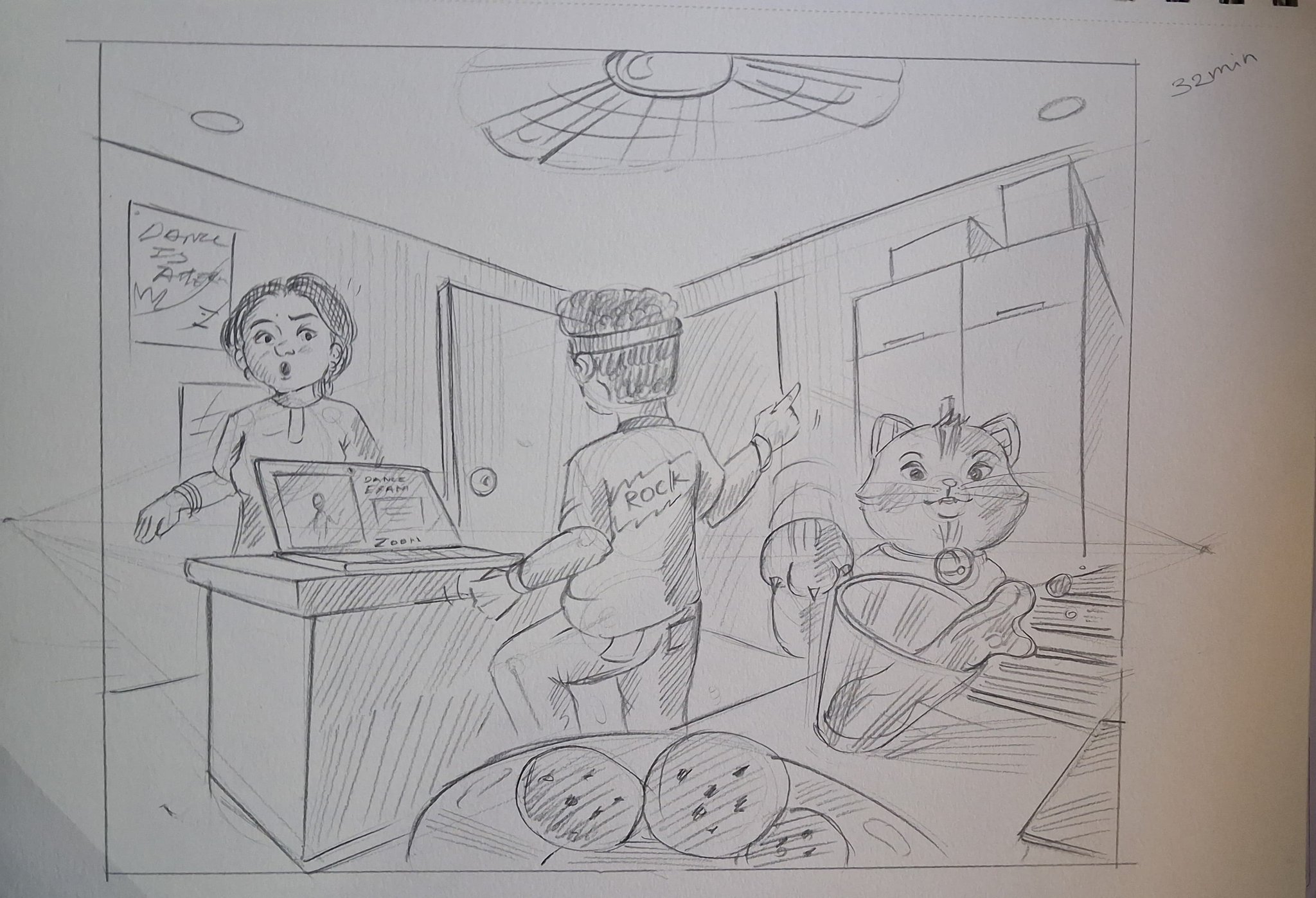Student sketch for UCEED 2023 Part B “Sketching” by Saee s.