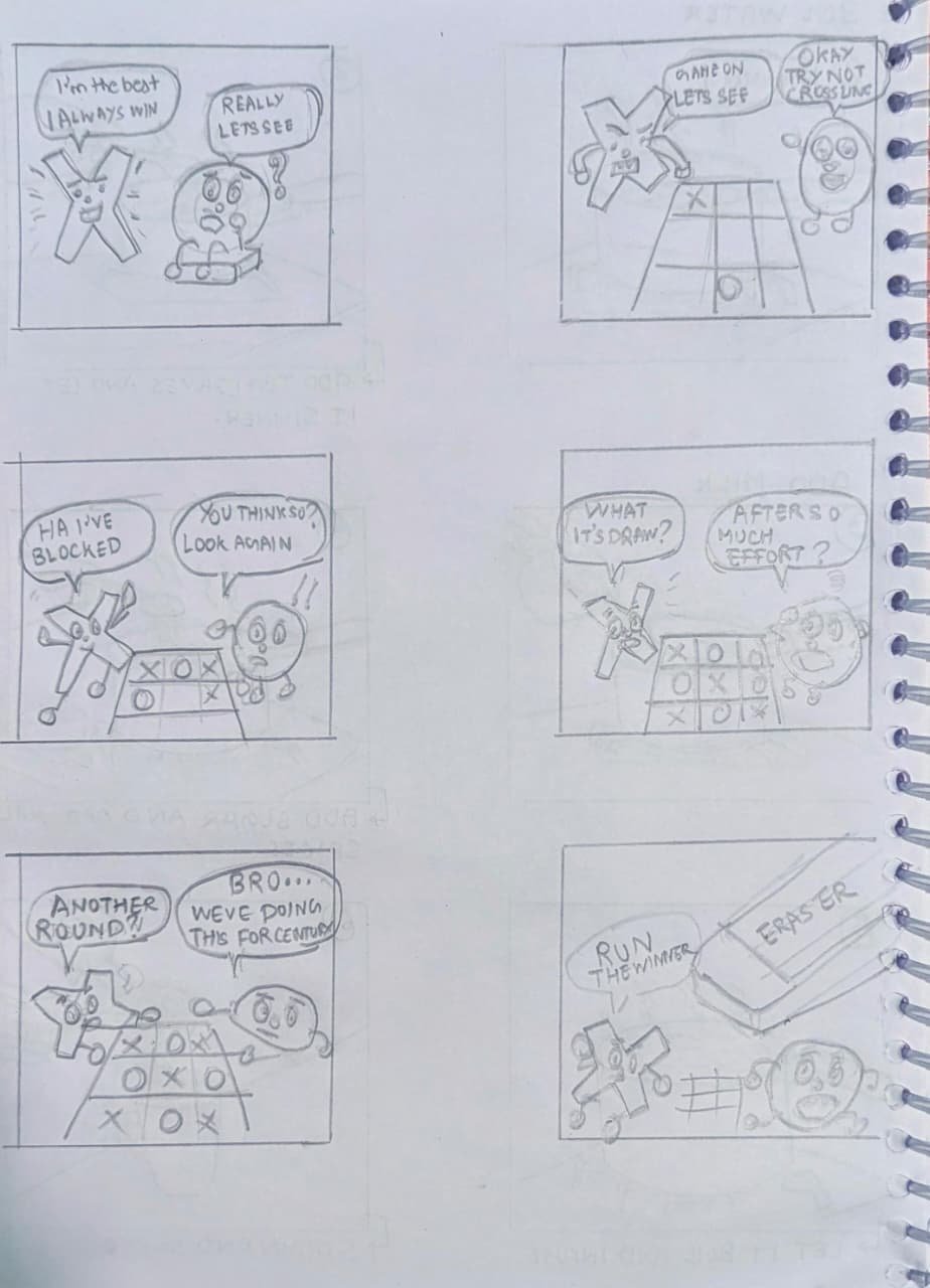 Student sketch for NID 2021 Part B “Tic-Tac-Toe Conversation”.