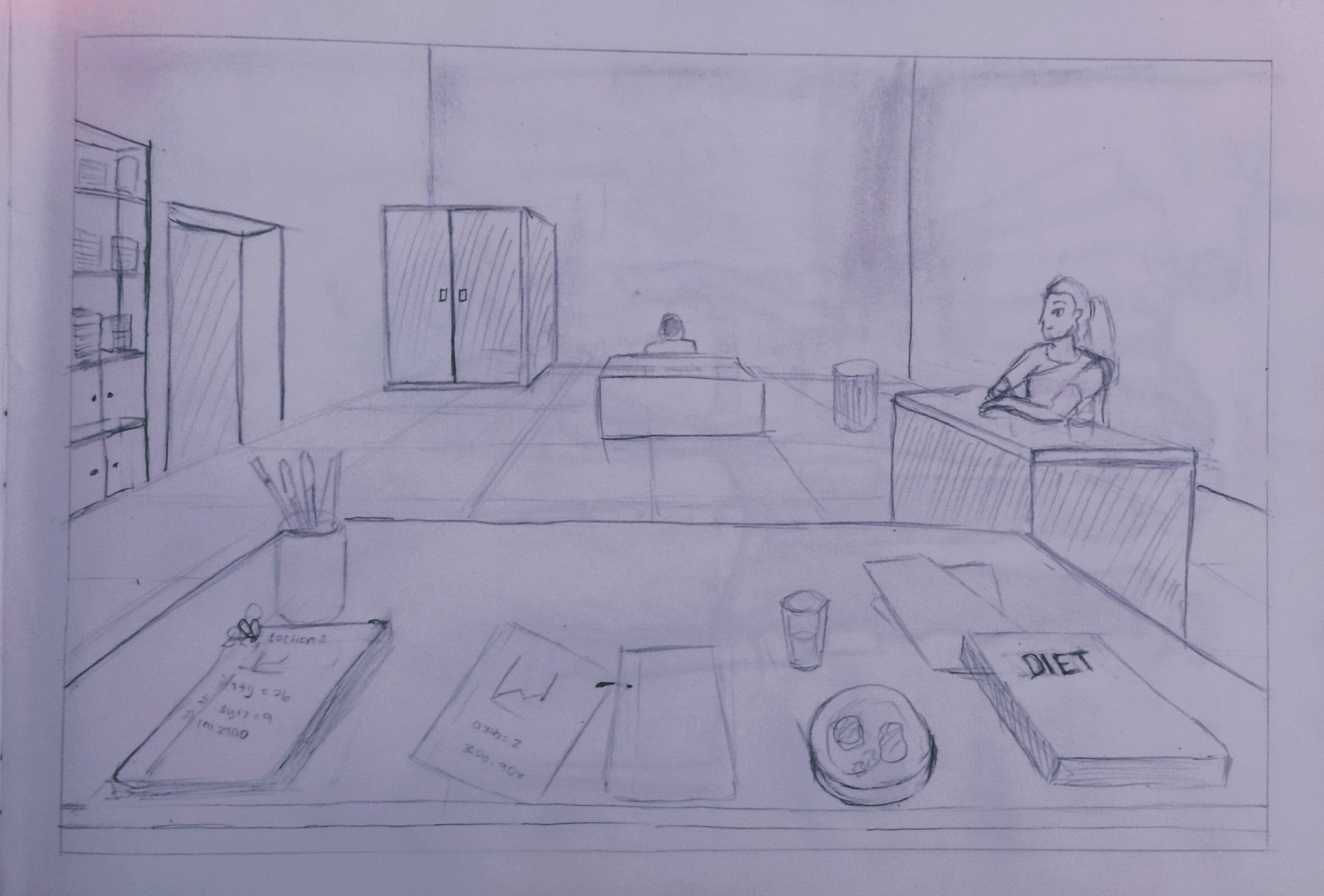 Student sketch for UCEED 2020 Part B “Sketching”.