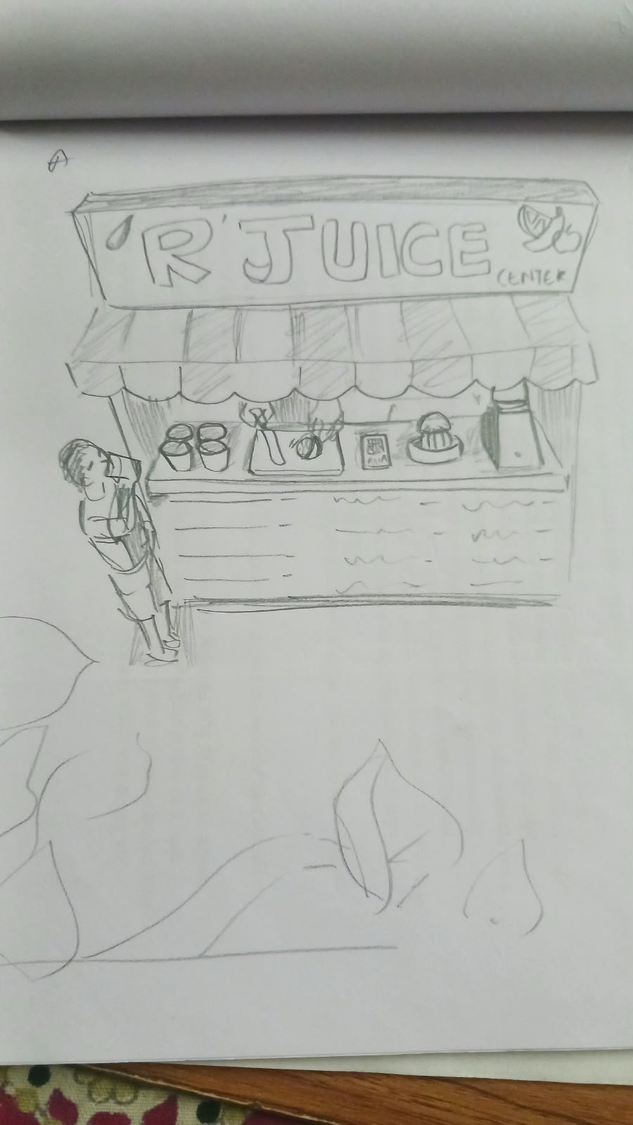 Student sketch for NID 2025 Part B Question 2 (Illustration) by Just Art.