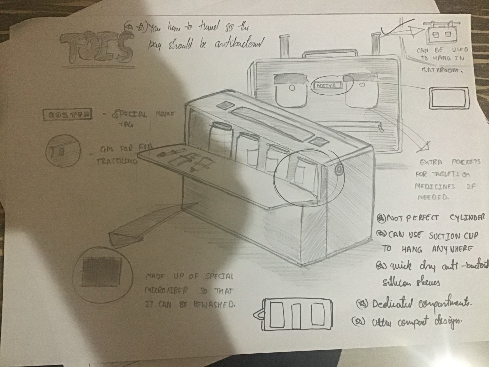 Student sketch for UCEED 2026 Part B Question 2 (Product Design) by Strauntum.