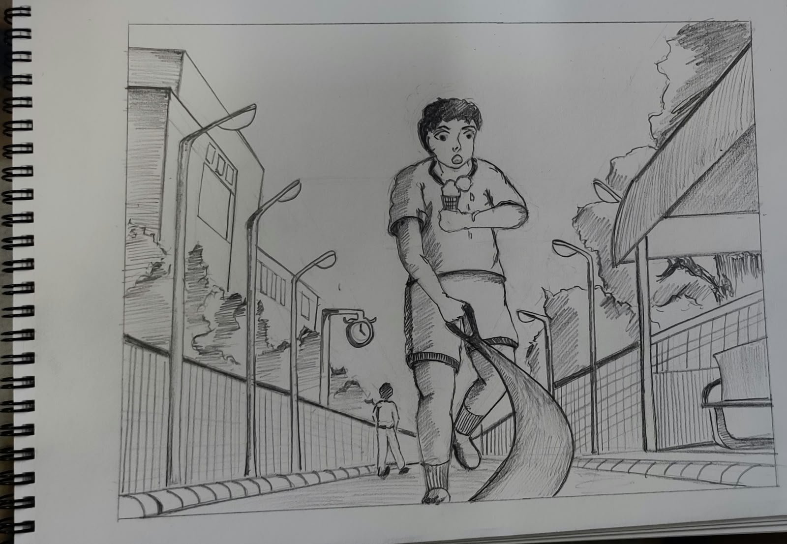 Student sketch for UCEED 2026 Part B Question 1 (Sketching) by Dollys Sri.