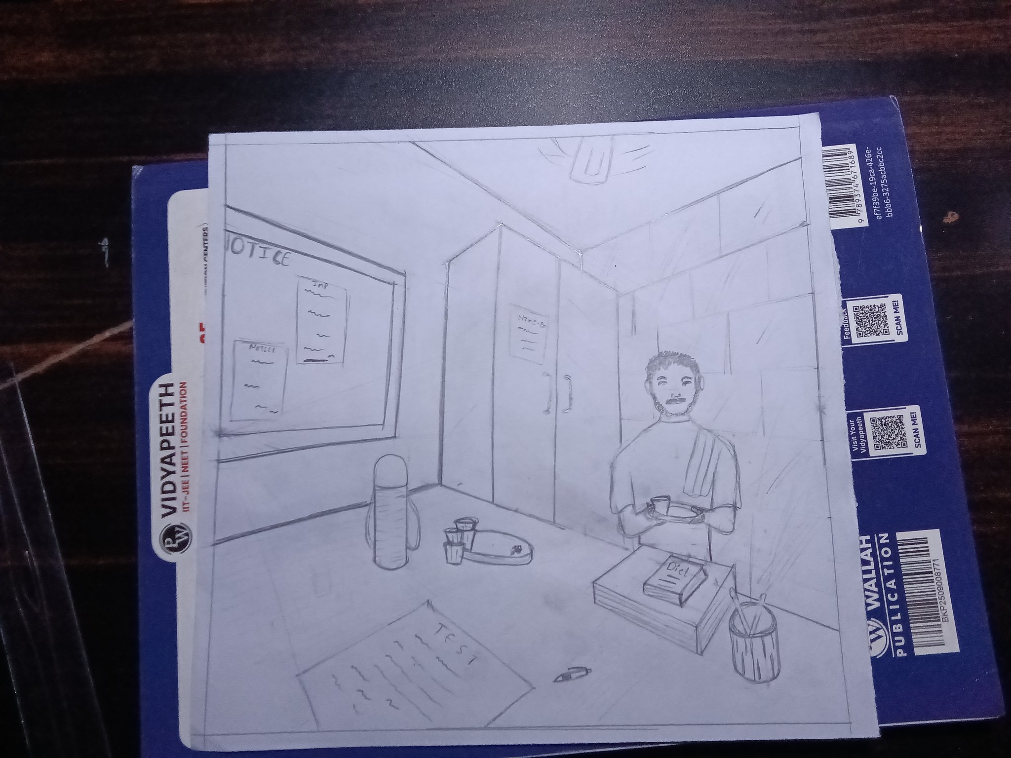 Student sketch for UCEED 2020 Part B “Sketching” by Ansh Choudhury.