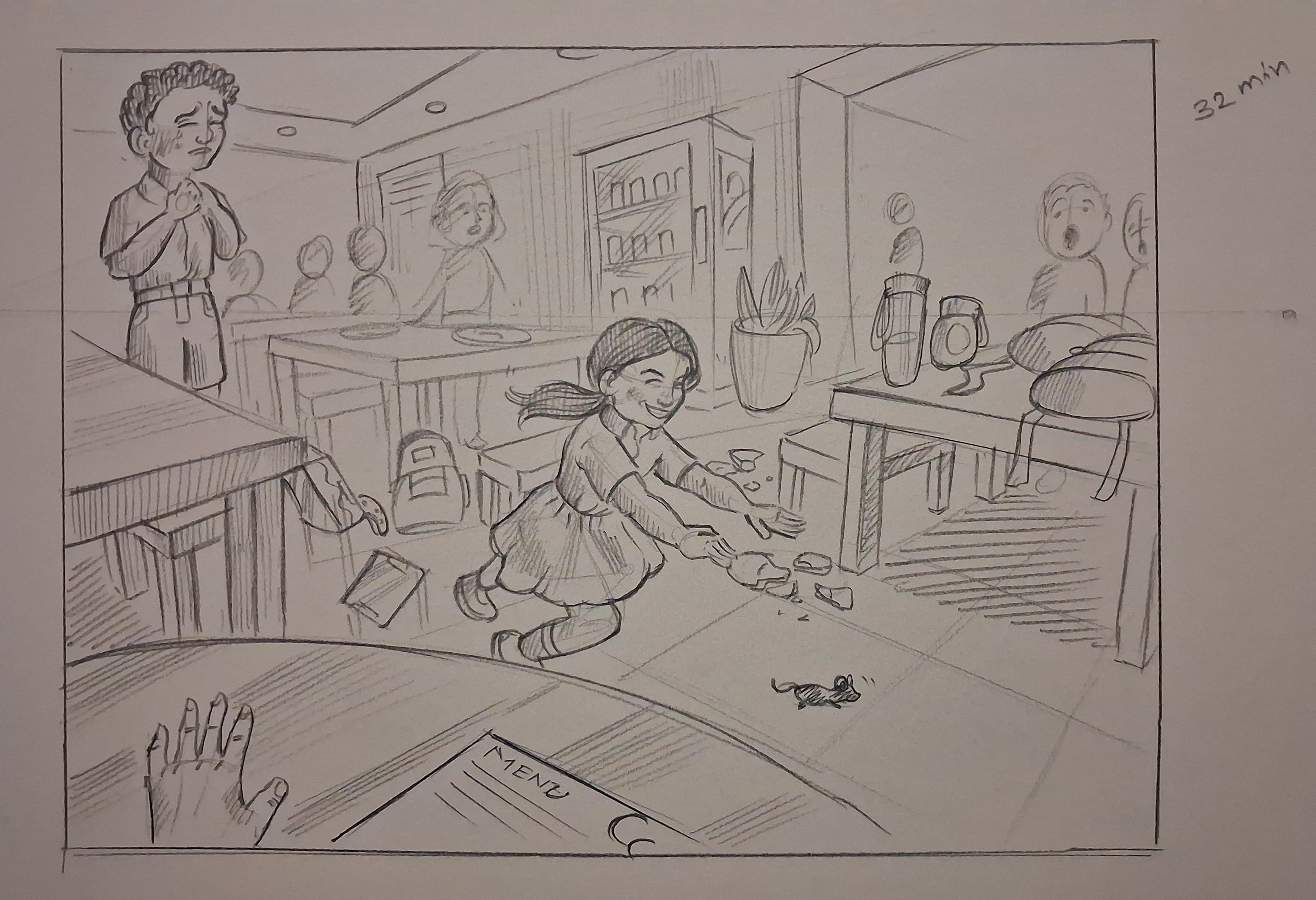 Student sketch for UCEED 2022 Part B “Sketching” by Saee s.