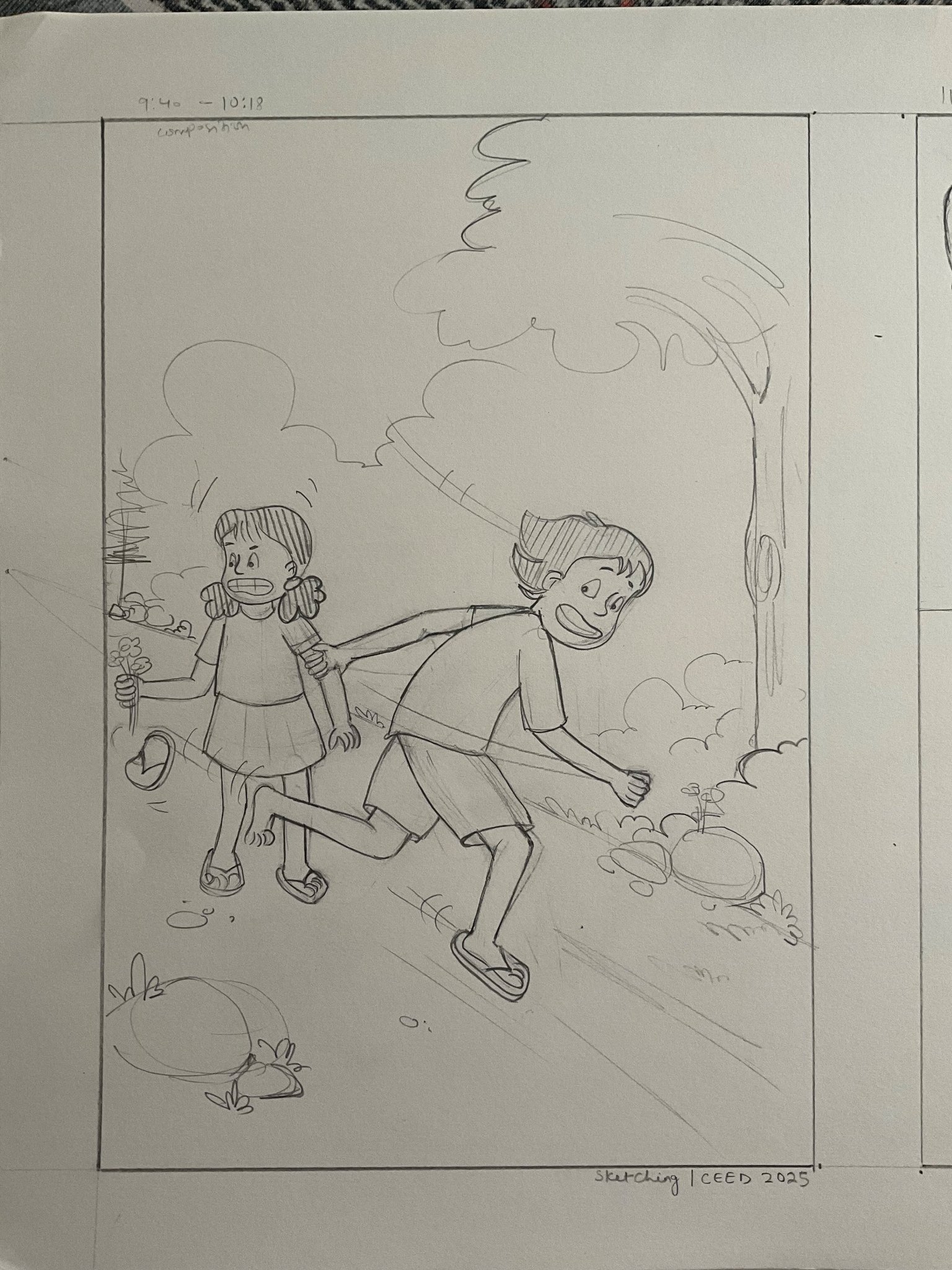 Student sketch for CEED 2025 Part B Question 1 (Sketching).