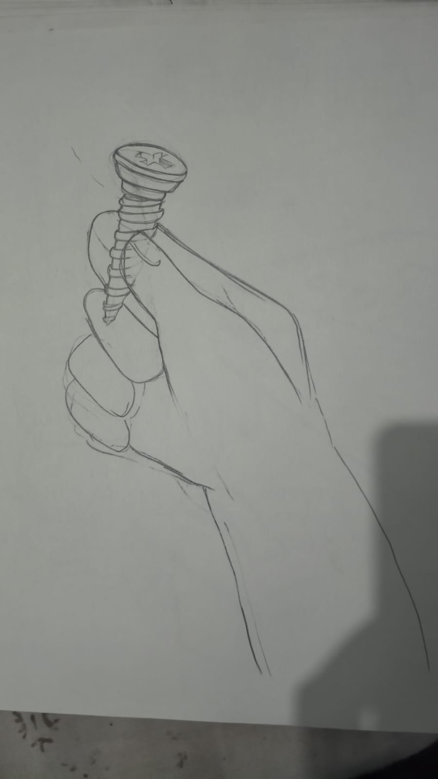 Student sketch for NID 2025 Part B Question 4 (Sketching).
