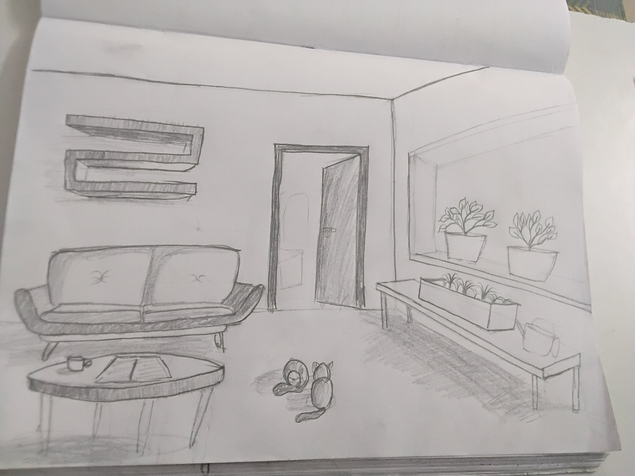 Student sketch for UCEED 2021 Part B “Sketching” by Nabeela Fathima.