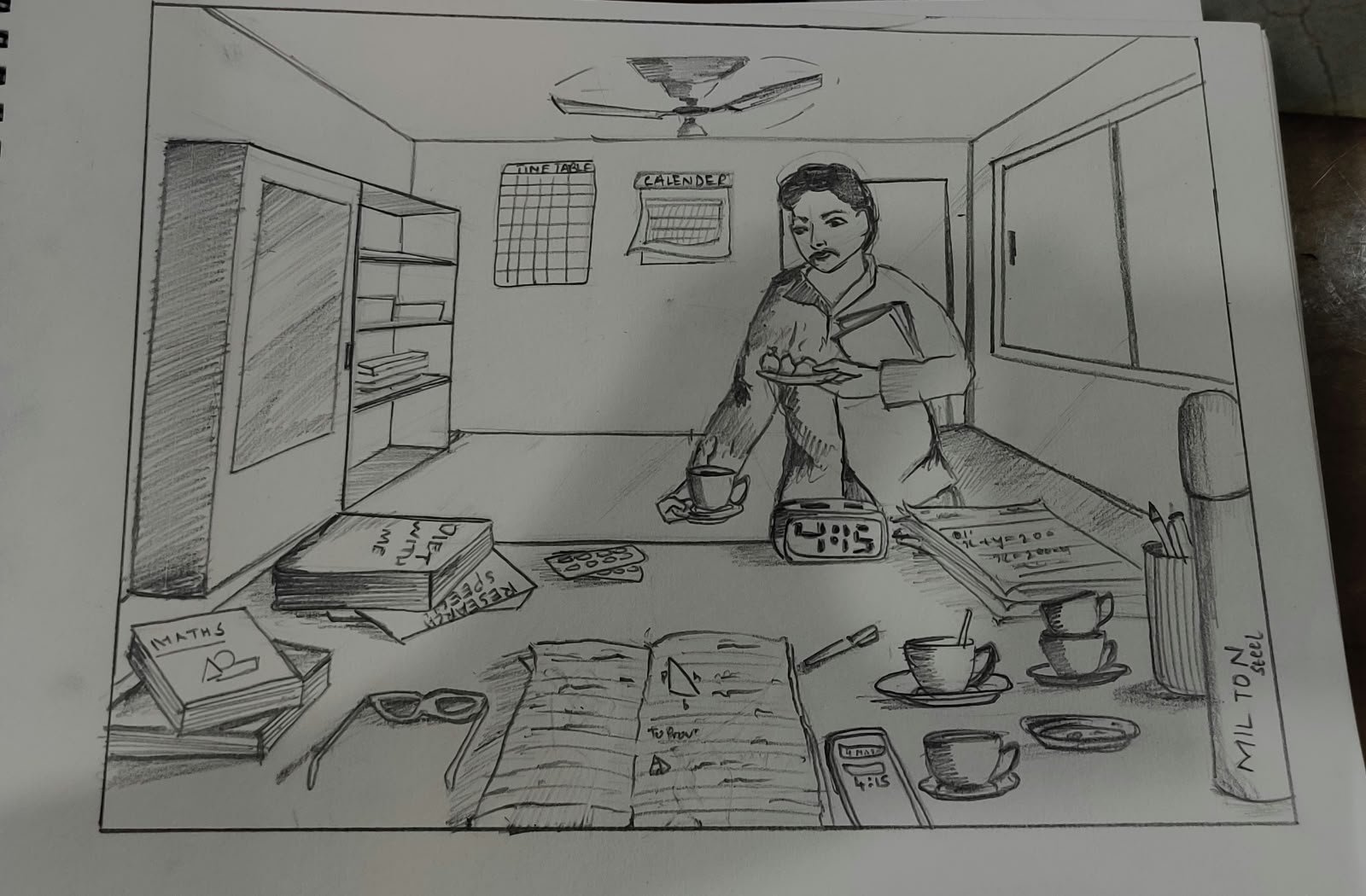 Student sketch for UCEED 2020 Part B “Sketching” by Dollys Sri.