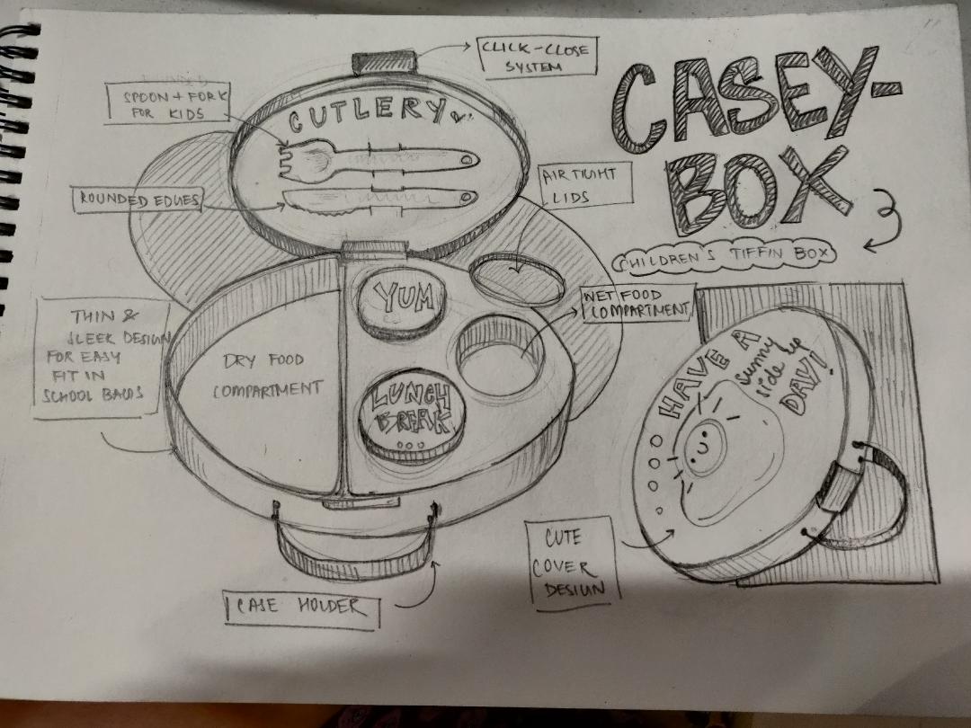 Student sketch for UCEED 2024 Part B Question 2 (Product Design).