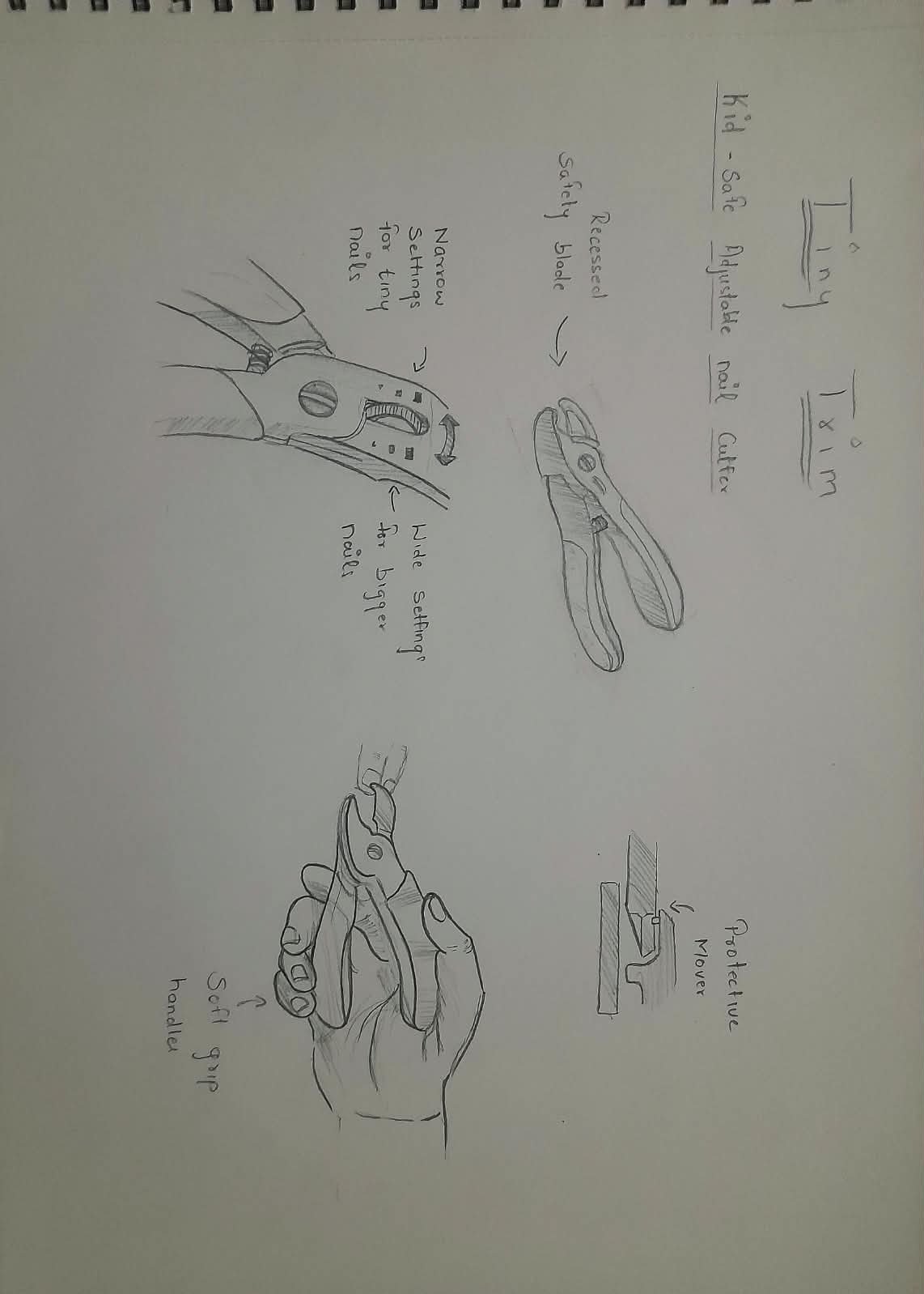 Student sketch for UCEED 2026 Part B Question 2 (Product Design).