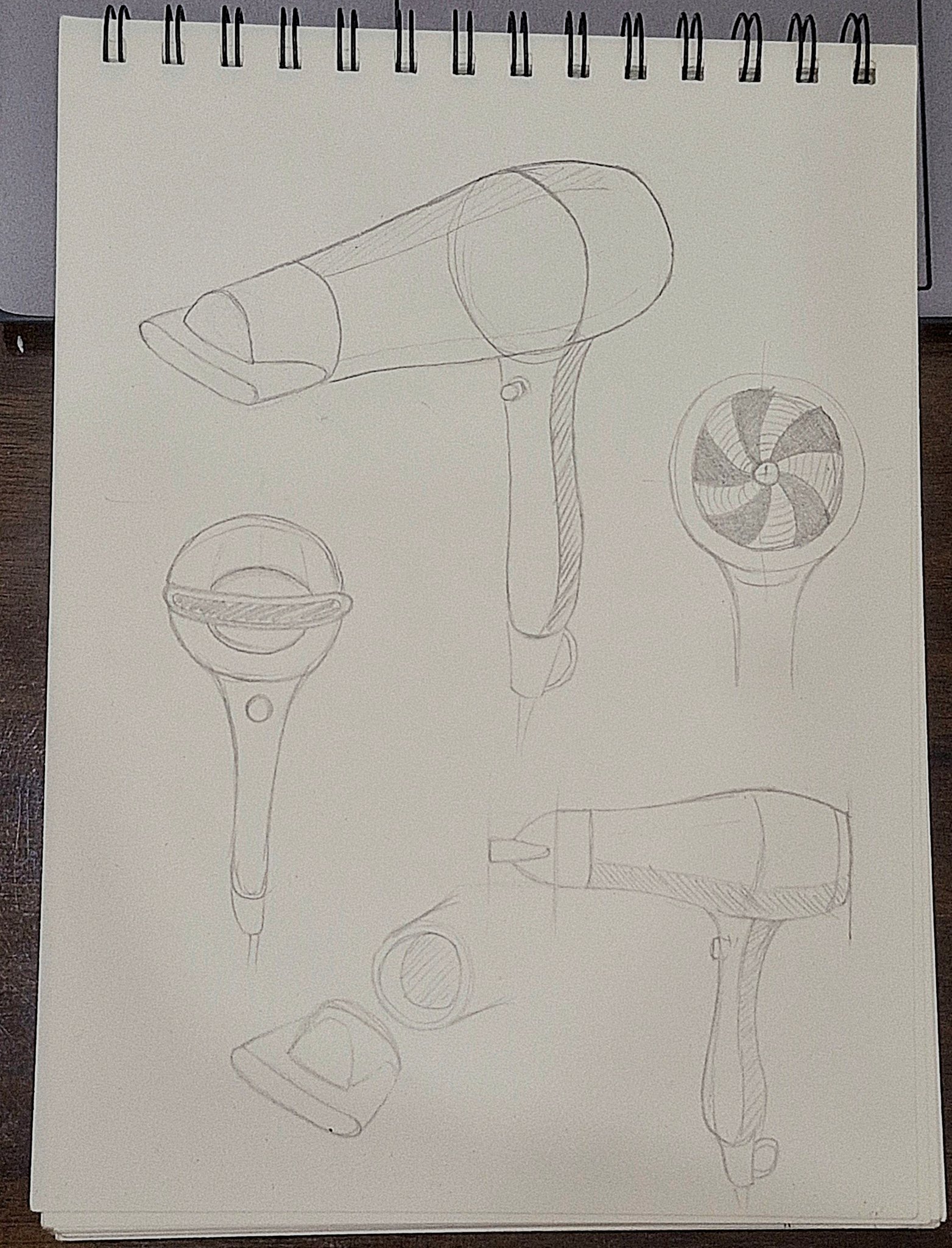 Student sketch for UCEED 2026 Part B Question 2 (Product Design).