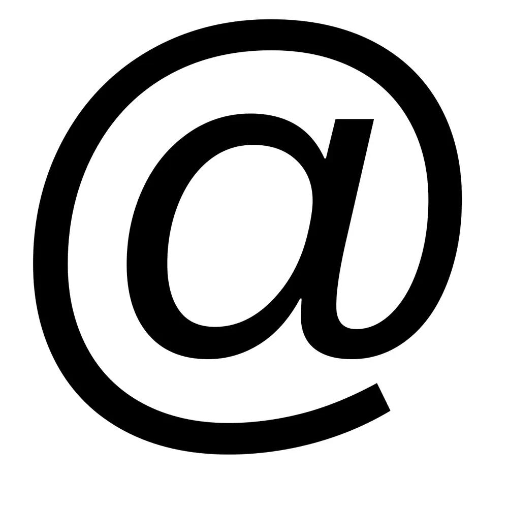 The at sign: a small letter a with a long curved tail circling round it.