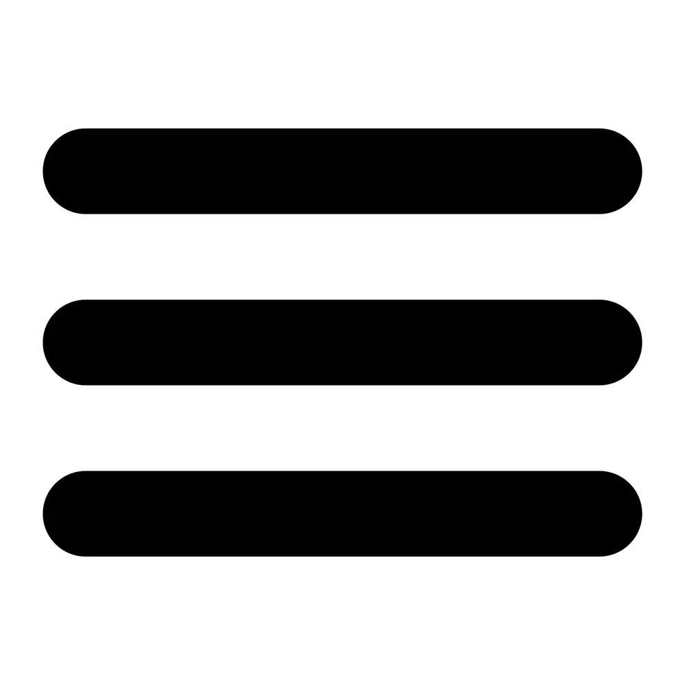 Three thick black horizontal bars stacked one above another.