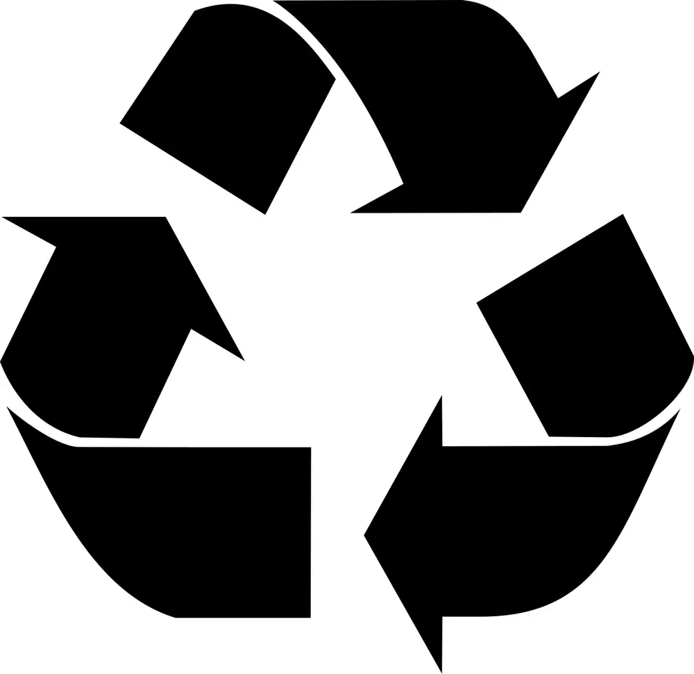 Three black folded arrows chasing each other round in a triangle.