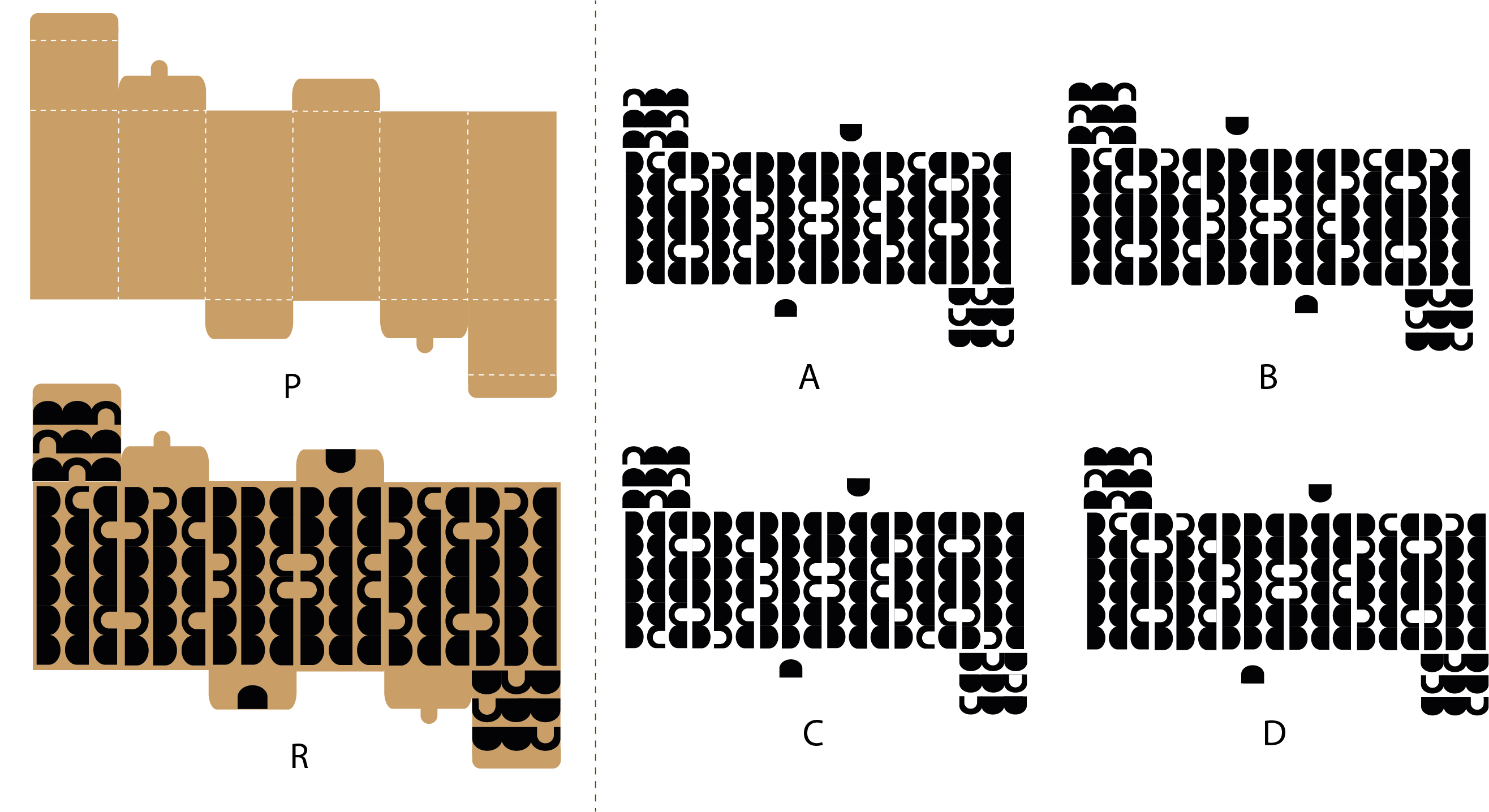 Which of the options can be printed on P to get R?