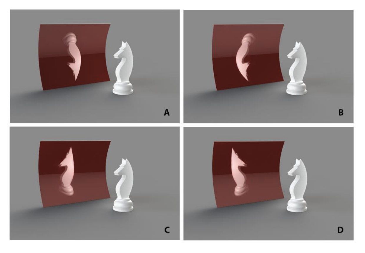 Which of the options shows the correct reflection of the chess piece?