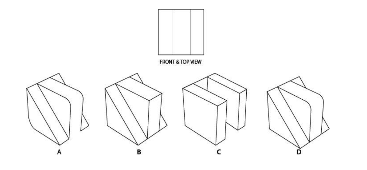 Shown below is the front and top views of an object. Which of the options can be the CORRECT object?