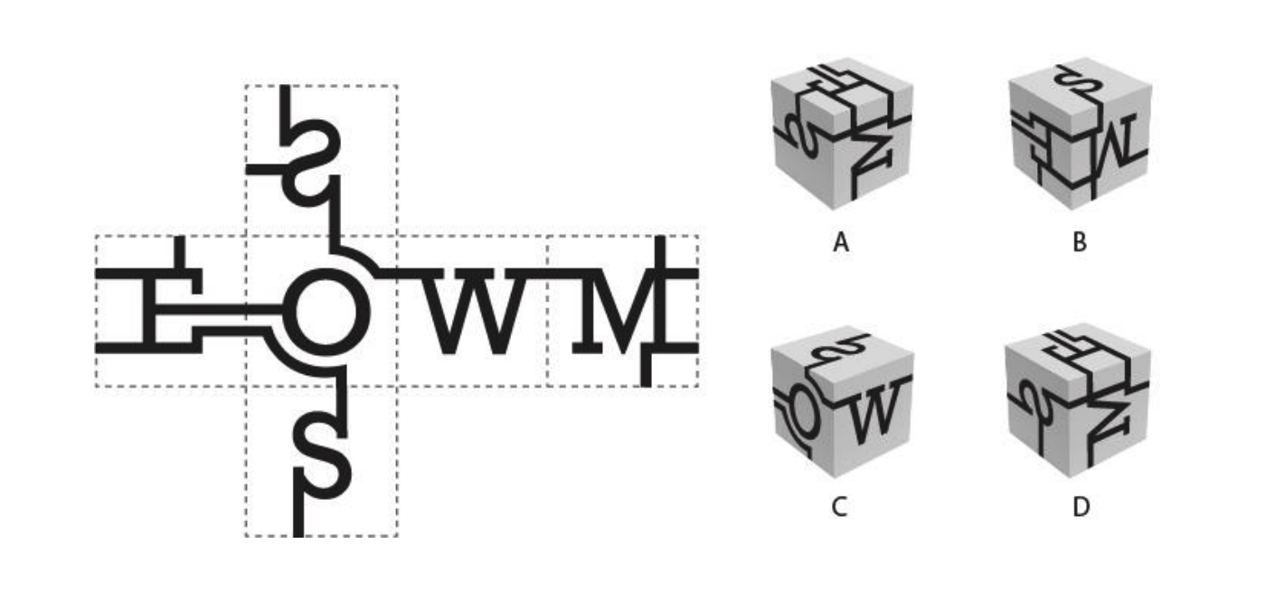 Shown on the left is the image of an unfolded cube. Which of the options represent(s) the folded cube?