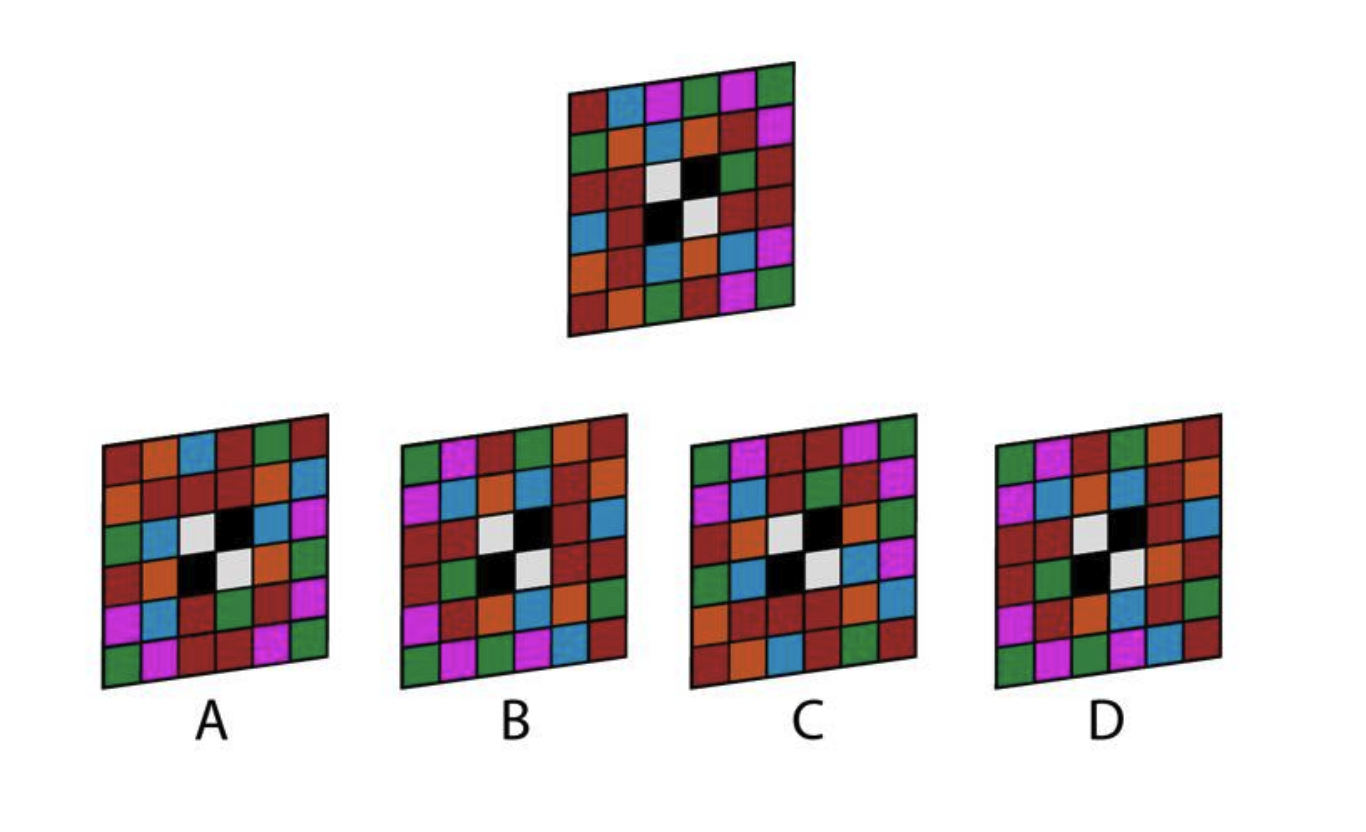 Which option is a simple rotation of the image given below?