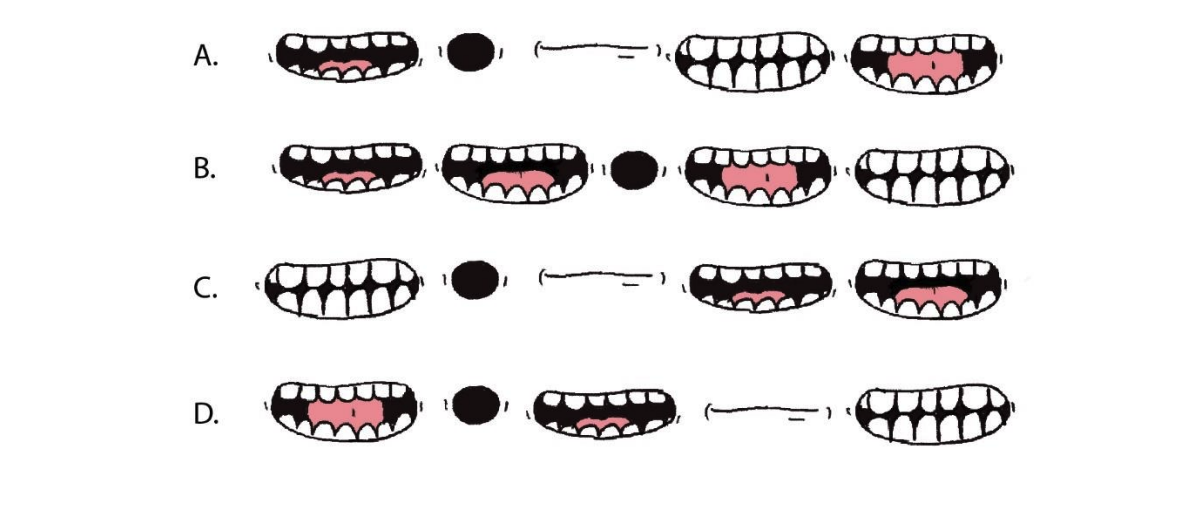 When 'See you Bye' is spoken, which option shows the correct sequence of lip movement?