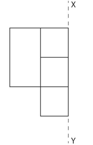 The following figure is cloned and the cloned figure is reflected along the XY axis. How many rectangles are present in the resultant figure?