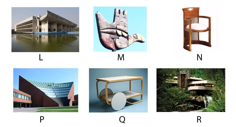 Given below are images of sculpture, furniture and buildings. Which of the statement(s) is/are TRUE for the images given below?