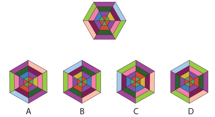 Which option(s) is/are simple rotations of the figure given below?