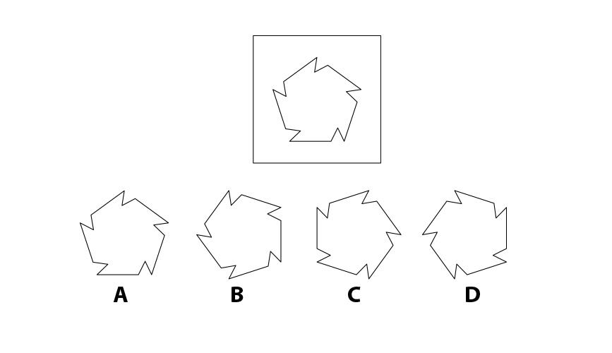 If the following operations were performed in the given sequence on the figure shown in the box, what would the resultant figure be? i. Rotate the figure clockwise by 90 degrees. ii. Flip along the vertical axis passing through its centre. iii. Flip along the horizontal axis passing through its centre.