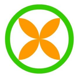 A logo was designed by creating a pattern of orange petals using four semicircles. These petals were then inscribed in a green circular shape with an inner diameter of 14√2 (fourteen times square root of two) units, what is the area of the orange part in the logo? (Assume π = 22/7)
