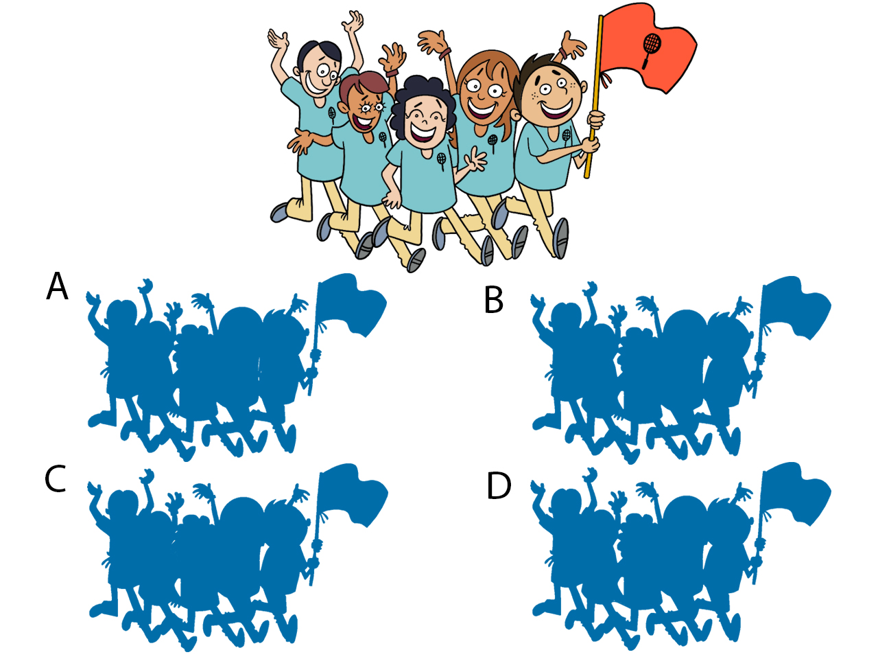 Which of the options correctly shows the silhouettes of the given image?