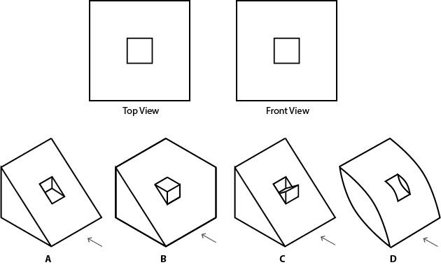 Which of the object(s) given in the options can produce the top and front view as shown in the figure? Arrow shows the direction of front view.