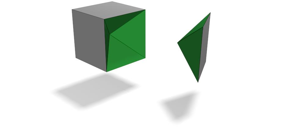 From one side of a solid cube of side 2 units, a square pyramid of height 1 unit was removed as shown in the image, resulting in a solid with 9 surfaces. If one more pyramid of the same dimensions is removed from another side of the resultant solid, how many surfaces can the new resultant solid have?