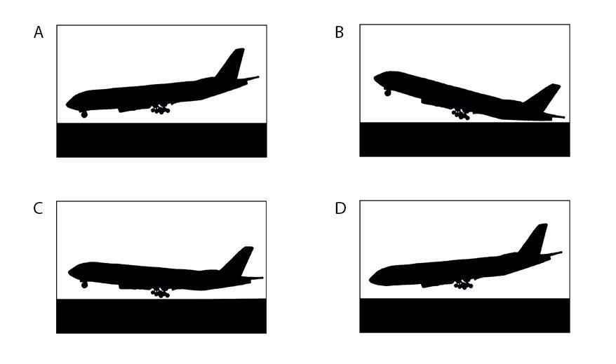 A plane is landing smoothly on the airport runway. Select the correct picture.