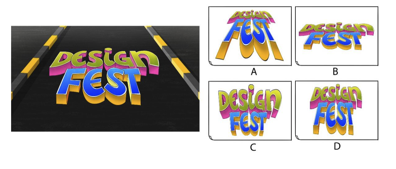 A painting was created on the road as shown in the image. From the given options, identify which image was used to plan the painting (as seen from the top view).