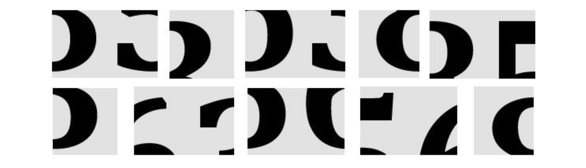 Given below are ten pieces of a puzzle. When arranged correctly they form a four-digit number. What is the number formed after the correct arrangement?
